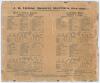 Jack Hobbs Benefit Years 1914 and 1919. Commemorative silk scorecards, on one piece of silk, for Surrey v Kent, 10th & 11th August 1914, ‘War Declared 1914’ printed to bottom of scorecard, and Surrey v Kent, 18th August 1919, ‘Peace signed 1919’ printed t