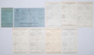 Oxford and Cambridge Universities 1907-1938. Seventeen original scorecards for ‘home’ matches played at The Parks, Oxford, and Fenner’s, Cambridge, all with incomplete and/ or handwritten scores. Cambridge University matches are v Yorkshire 1907 (ex J.R. 