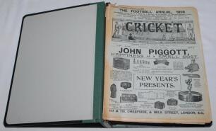 ‘Cricket: A Weekly Record of the Game’. Volume XVIII nos. 500-529 (26th January to 21st December 1899). Illustrated. Complete run of issues loosely inserted in later green binder. Lacking the poster supplement for 13th April. Title and contents pages incl