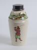 Royal Doulton ‘Golfing series’ water cooler bottle with metal stopper, the body decorated with a continuous scene of cavalier figures (Crombie) of golfers playing golf with top border scene of golf course border. Approximately 7.75” tall. With Royal Doult - 2