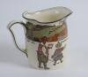 Royal Doulton &lsquo;Golfing series&rsquo; jug, the body decorated with a continuous scene of cavalier figures (Crombie) of golfers playing golf with top border scene of golf course border with proverb inscription &lsquo;All fools are not knaves but all knaves are fools&rsquo;, - 2