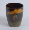 Royal Doulton Kingsware brown beaker with a cavalier golfer (Charles Crombie) to one side and a caddie to verso. Royal Doulton mark to the bottom of the beaker. 4” tall. Circa 1930. Very good condition - 2