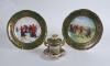 The Antique Golf Series, Two Spode limited edition, porcelain plates with 18th Century illustrations to centre green and gold decoration to rims. The plates are no 2 and no 3 and are limited edition numbers 674 and 868. Sold with an ‘Antique Golfing Scene