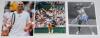 Signed tennis photographs. Two original colour and one mono press photographs, each signed by the featured player. Signatures are Andre Agassi, Tracey Austin, and Jennifer Capriati. Sold with signatures of Bjorn Borg on printed &lsquo;Wimbledon Champion 1976-19