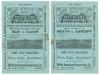 Cardiff R.F.C. Season 1924/25. Three official home programmes v Neath (6th December 1924), v Bath (24th December 1924) and v Bedford (26th December 1924). Some rusting to staples otherwise in good condition