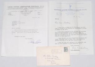 Don Revie and Bill Nicholson. Two original typed letters, one from Don Revie, Manager of Leeds United F.C. dated 5th August 1964, the other from Bill Nicholson, dated 19th September 1974 with original envelope, following his resignation as Manager of Tott