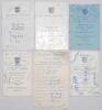 England Youth Internationals 1950s/1960s. A selection of signed ephemera comprising an autograph card and players’ itineraries. Includes an official Football Association ‘Autographs of the English Team’ card signed by the eleven members of the England You