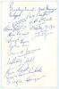 &lsquo;First West Indies Football Team Touring United Kingdom, August- October 1959&rsquo;. Mono real photograph postcard featuring cameo portraits of the twenty four members of the touring party with printed title to lower border. Signed in blue to the verso by sixt - 2