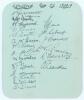 ‘Leicester City F.C. 1938-9’. Album page very nicely signed in ink by twenty players. Signatures include Percy Grosvenor, Roger Heywood, David Jones, Sandy McLaren, Mal Griffiths, Matt Moralee, Billy Frame, Johnny Grogan, Danny Liddle, George Dewis, Joe C