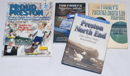 Preston North End. Four multi-signed titles. ‘Proud Preston. Preston North End’s One Hundred Seasons of Football League History’, Ian Rigby & Mike Payne, Lancaster 1999, softback, signed by Rigby and throughout by over one hundred players. Some pages deta