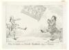 ‘Billy Lackbeard and Charley Blackbeard playing at Football’. Printed etching of a satire on Fox’s attempt to force the East India Bill in the House of Lords in an attempt to limit government involvement in the East India Company. Charles James Fox and Wi