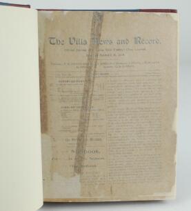 Aston Villa F.C. ‘The Villa News and Record’ Season 1914-1915. Edited by Harry H. Doe. No 331. Volume IX. A fairly recently bound volume of Aston Villa home match programmes for the 1914-15 season in claret/blue half leather with titles in gilt to spine, 