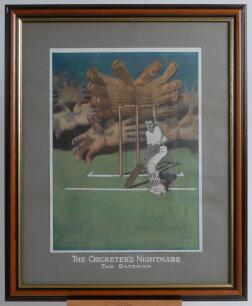 ‘The Cricketer’s Nightmare’. Fred William Leist. Published by Lawrence & Jellicoe Ltd, Covent Garden. Excellent collection of a set of six colour limited edition chromolithographs featuring Leist’s distinctive and very imaginative watercolour paintings de