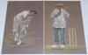 Brian Close, Ray Illingworth, Fred Trueman and Dickie Bird, Yorkshire. Four colour prints from originals by Ken Taylor (Yorkshire & England). The images depict Close batting, Illingworth and Trueman bowling, and Bird umpiring. - 2