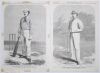 Victorian cricket prints c.1860s. A selection of eleven original full page prints from engravings of cricketers of the period. Four are extracts from The Illustrated Sporting News, each dated 1864, depicting Thomas Lockyer, James Grundy, Robert Carpenter 