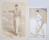 Victorian cricket prints c.1860s. A selection of eleven original full page prints from engravings of cricketers of the period. Four are extracts from The Illustrated Sporting News, each dated 1864, depicting Thomas Lockyer, James Grundy, Robert Carpenter - 5