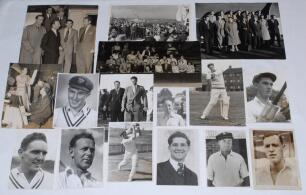 The Ashes. Australia ‘Coronation Tour’ to England 1953. An excellent collection of over one hundred and thirty original mono press photographs and the odd postcard including match action, player portraits, official team photographs, crowd scenes, on board