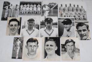 New Zealand tour to England 1958. A good selection of over forty original mono press photographs and one postcard from the 1958 tour including match action from the Test series and the tour match v Surrey, team photographs, player portraits, travelling, f