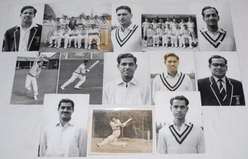 India tour to England 1959. A good selection of thirty six original mono press photographs from the 1959 tour including match action from the Test series and the tour matches v Indian Gymkhana at Osterley, and v Lancashire at Old Trafford, team photograph