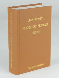 Wisden Cricketers’ Almanack 1908. Willows softback reprint (2000) in light brown hardback covers with gilt lettering. Limited edition 231/500. Good/very good condition