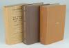 Wisden Cricketers’ Almanack 1908 and 1909. 45th & 46th editions. Both bound in brown boards, with original paper wrappers, title and date in gilt to spine. The 1908 with poor, damaged wrappers with tape repairs, the 1909 with soiled and darkened wrappers 