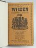 Wisden Cricketers’ Almanack 1945. 82nd edition. Only 5600 paper copies printed in this war year. Bound in dark brown boards, with original paper wrappers, title and date in gilt to spine, beautifully marbled page block edge. Very good condition. Rare war