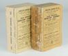 Wisden Cricketers’ Almanack 1922 and 1923. 59th & 60th editions. Original paper wrappers. Both editions with some breaking to page block, some wear and loss to spine paper, slight bowing and slight discolouration to wrappers of both books otherwise in goo