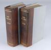 Wisden Cricketers’ Almanack 1913 and 1914. 50th & 51st editions. Both editions bound in quarter leather binding, the 1914 edition with original paper wrappers, gilt titles to spine. The 1913 edition lacking wrappers, the last advertising page is bound in 