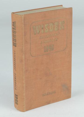 Wisden Cricketers&rsquo; Almanack 1946. 83rd edition. Original hardback. Fading to covers and spine, dulling to gilt titles on front board and spine paper, wear to front internal hinge otherwise in good condition