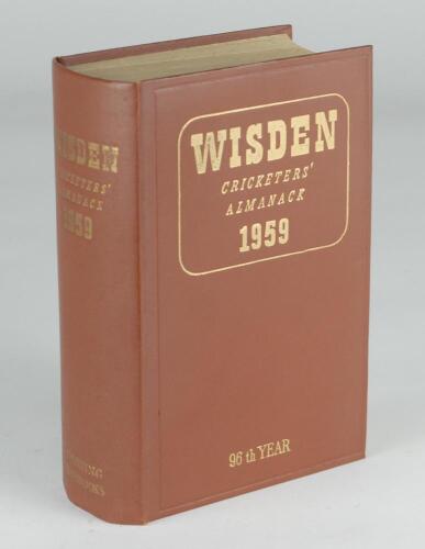 Wisden Cricketers&rsquo; Almanack 1959. Original hardback. Very minor marks to spine paper otherwise in good/very good condition