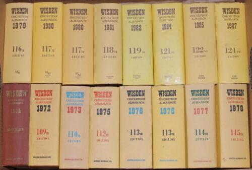 Wisden Cricketers&rsquo; Almanack 1964, 1972, 1973, 1975, 1976 (2), 1977, 1978, 1979, 1980 (2), 1981, 1982, 1984, 1985, 1987, 1988, 1990, 1991 to 1994, 1998 to 2001, 2003, 2005 (2), 2006 (2), 2007 (2), 2008, 2011, Original hardback editions with dustwrapper wh