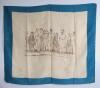 &lsquo;The Eleven of England&rsquo; 1847. Original early silk commemorative handkerchief depicting the England eleven of 1847, after the watercolour by Felix. The handkerchief with blue border portrays Sewell, Lillywhite, Pilch, Dorrington, O.C. Pell, N. Felix, Clark