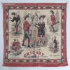 &lsquo;At Play, Cricket&rsquo;. Rare and attractive American cricket handkerchief, c.1870/80s, with delightful scenes of boys playing cricket. Cotton handkerchief with large printed image to centre of two boys playing the game holding bats at the wicket. Further imag