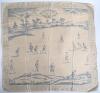 &lsquo;The Laws of the Game of Cricket c.1744&rsquo;. Large silk handkerchief with printed image of Hayman&rsquo;s &lsquo;Cricket in Marylebone Fields&rsquo; to centre. &lsquo;Jos. Ware, Cranford Kent to lower border. This handkerchief reproduced in the 1960&rsquo;s by Liberty, originally printed