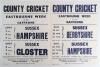 Sussex cricket posters. Five original advertising posters for the Eastbourne County Cricket Week, including two from 1955 for the matches v Hampshire and v Gloucestershire, one 20&rdquo;x30&rdquo;, the other 15&rdquo;x20&rdquo;, one for the 1956 matches v Derbyshire and v Hampsh - 3