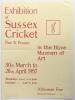 Sussex cricket posters. Five original advertising posters for the Eastbourne County Cricket Week, including two from 1955 for the matches v Hampshire and v Gloucestershire, one 20&rdquo;x30&rdquo;, the other 15&rdquo;x20&rdquo;, one for the 1956 matches v Derbyshire and v Hampsh - 4