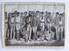 &lsquo;Famous English Cricketers 1880&rsquo;. Woven silk panel in the style of a Stevengraph of a design taken from an early lithograph by Willatt Grove of Nottingham for the &lsquo;Boy&rsquo;s Own Paper&rsquo;.