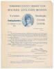 Maurice Leyland. Yorkshire & England 1920-1946. &lsquo;Maurice Leyland&rsquo;s Benefit&rsquo; 1934. Official four page leaflet with printed notice to front page from Lord Hawke announcing the benefit match to be held, Yorkshire v Nottinghamshire at Headingley, 30th June- 3