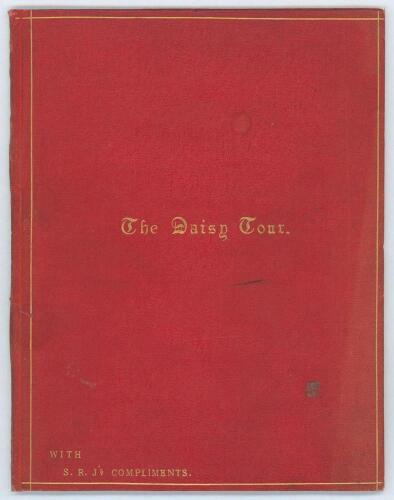 &lsquo;The Daisy Tour. Yorkshire Wanderers Dutch Tour&rsquo; 1893. An unusual and intriguing first-hand account of the tour that took place over two weeks in August 1893, neatly handwritten in ink by tour member, Samuel R. Jackson. Bound in red cloth, title and &lsquo;With