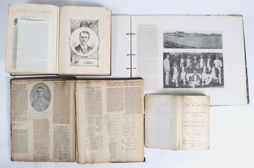 Cricket scrapbooks 1858-1912. Four early scrapbooks covering Test and County cricket, tours, club and representative matches. One, titled &lsquo;Local Cricket History. The Annals of the Malton [Yorkshire] Cricket Club 1862 to 1906&rsquo; comprises a comprehensive col