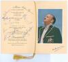 Don Bradman. Official menu for &lsquo;A Luncheon and Presentation to Don Bradman&rsquo;. Savoy Hotel, London. September 20th 1948. Folding menu for the Luncheon given by &lsquo;The People&rsquo; newspaper. The menu with gold tassel, title to front cover and colour &lsquo;Australia 194