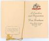 Don Bradman. Official menu for &lsquo;A Luncheon and Presentation to Don Bradman&rsquo;. Savoy Hotel, London. September 20th 1948. Folding menu for the Luncheon given by &lsquo;The People&rsquo; newspaper. The menu with gold tassel, title to front cover and colour &lsquo;Australia 194 - 2