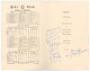 &lsquo;Dinner to celebrate the 50th Anniversary of the Eton v Harrow match of 1900&rsquo;. Official four page folding menu for the dinner held in London, 13th July 1950, during the match played at Lord&rsquo;s, 13th & 14th July 1950. The menu with titles to front, copy of - 2