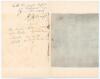 Richard Parr Daft (Nottinghamshire, 1 match 1886) to Alfred J. Gaston, cricket follower, writer and collector. Three page handwritten letter in ink, originally from Gaston&rsquo;s personal collection, written by Daft, son of Richard Daft (Nottinghamshire 1858-1 - 2