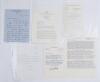 Kent C.C.C. A selection of five letters written to the collector, H.W. &lsquo;Plum&rsquo; Warner, each signed by the correspondent. Four relate to Kent cricket including a typed letter from Les Ames dated 1970 relating to the Club A.G.M. and the dismissal of the grou