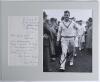 Alec Victor Bedser. Surrey & England 1939-1960. Single page handwritten letter in ink from Bedser to &lsquo;David Wells&rsquo;, dated 28th February 1981, replying to a request for signed photographs. Nicely signed &lsquo;Alec Bedser&rsquo;. The letter window mounted beside a mon
