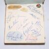 Test and County signatures 1940s-1950s. Two autograph albums comprising a comprehensive collection of autographs. The signatures, mainly in ink, signed to pages or pieces/ album pages laid down. One album, wrapped in brown paper, comprises pages dedicated - 5