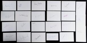 Test and County cricketers signatures 1940s-2000s. A comprehensive selection of over two hundred individual signatures of cricketers, umpires and some broadcasters on white cards, collected in the 1990s/ early 2000s. Includes a good number of England Test