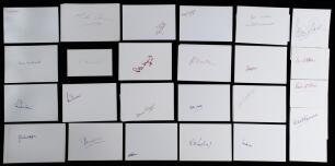 Yorkshire C.C.C. autographs 1940s onwards. A large and comprehensive selection of individual signatures on white cards of over 120 post-War Yorkshire players. Earlier and notable names include McHugh, Ellis Robinson, Mason, Lodge, Horner, G.A. Wilson, Wat