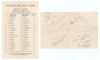 &lsquo;Australian Test Team versus West Kent&rsquo; 1934. Official printed sheet for the &lsquo;order of play&rsquo; for the golf match played at West Kent Golf Club on the 29th April 1934. Printed title to top of sheet and players&rsquo; names below in &lsquo;order of play&rsquo; number. All twe